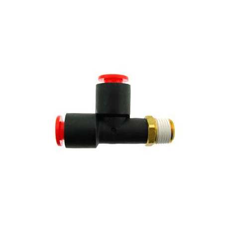 Run Tee- Male 1/8" NPT x 1/4" Tube x 1/4" Tube