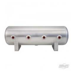 2.5 Gal Alum Air Tank - (4) 1/4" face ports, & 1/4" drain port - 20" L x 6" D