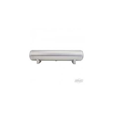 4 Gal Alum Air Tank - (2) 1/4", (2) 3/8" end ports, & 1/4" drain port - 30" L x 6" D