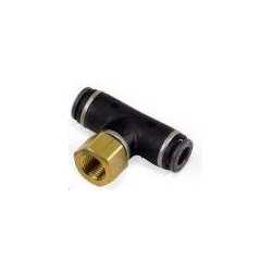 Gauge Tee - 1/4" PTC x 1/4"PTC x 1/4NPTF