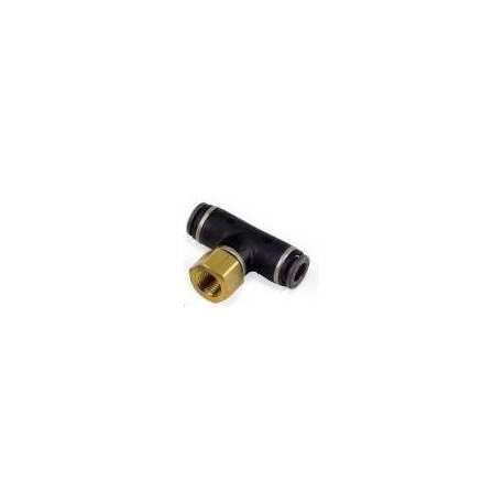 Gauge Tee - 1/4" PTC x 1/4"PTC x 1/8NPTF